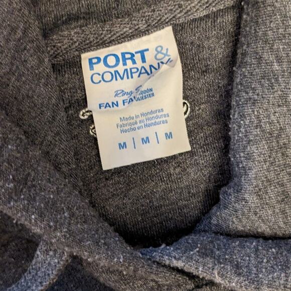 Disney Minnie Mouse Christmas Hoodie Sweatshirt Medium Gray Pullover Pockets - Picture 2 of 8